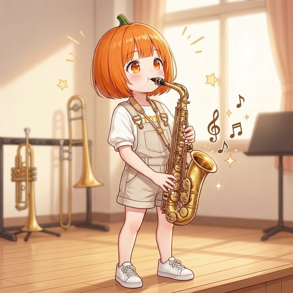 サックスの演奏中