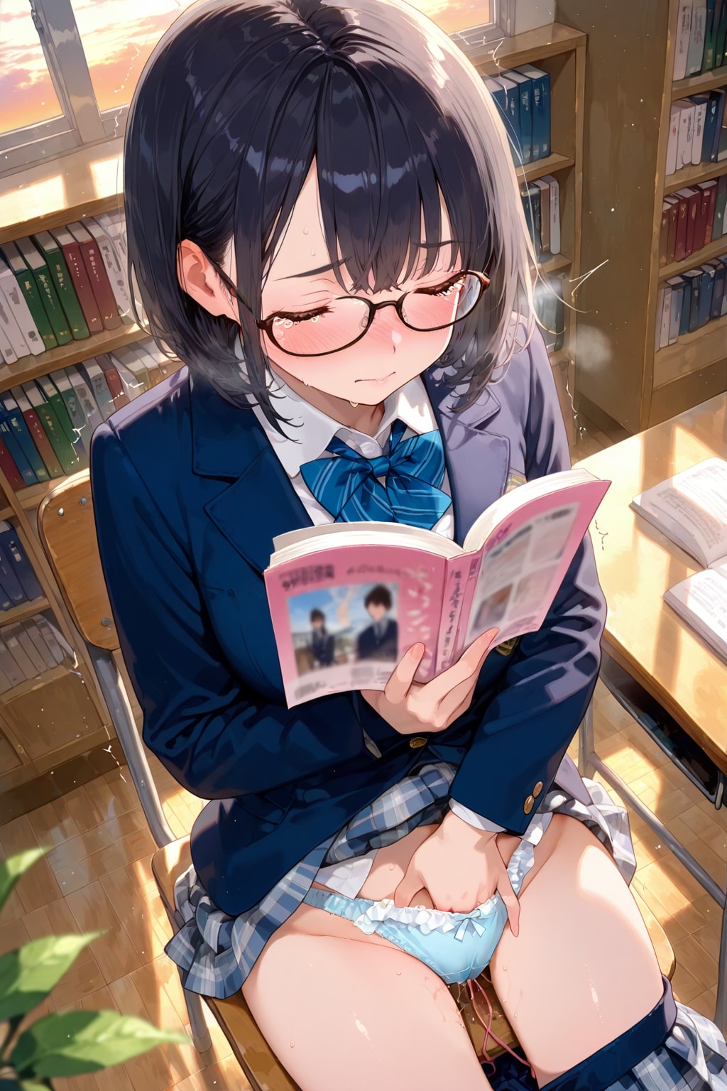 読書中の図書委員