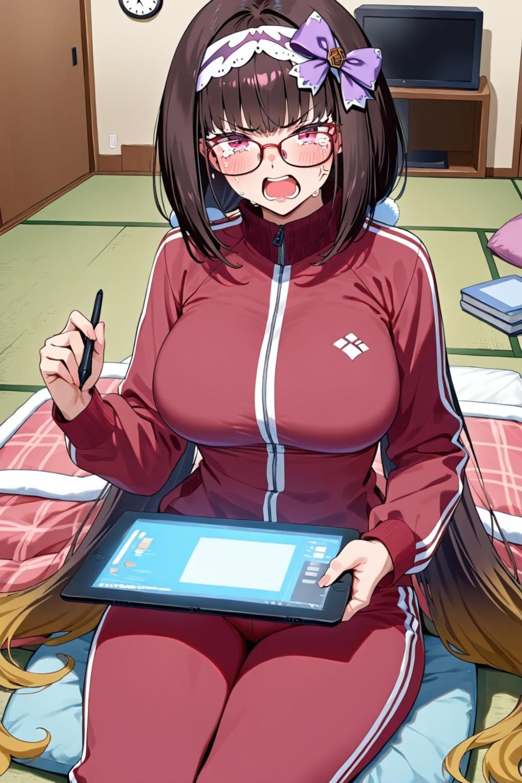 怒るジャージコスプレインドア人妻