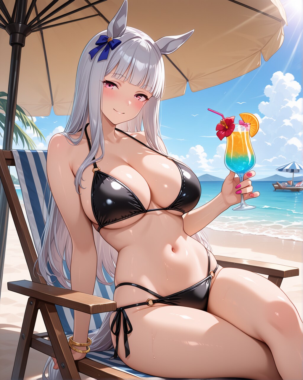 ビーチでリラックスタイム