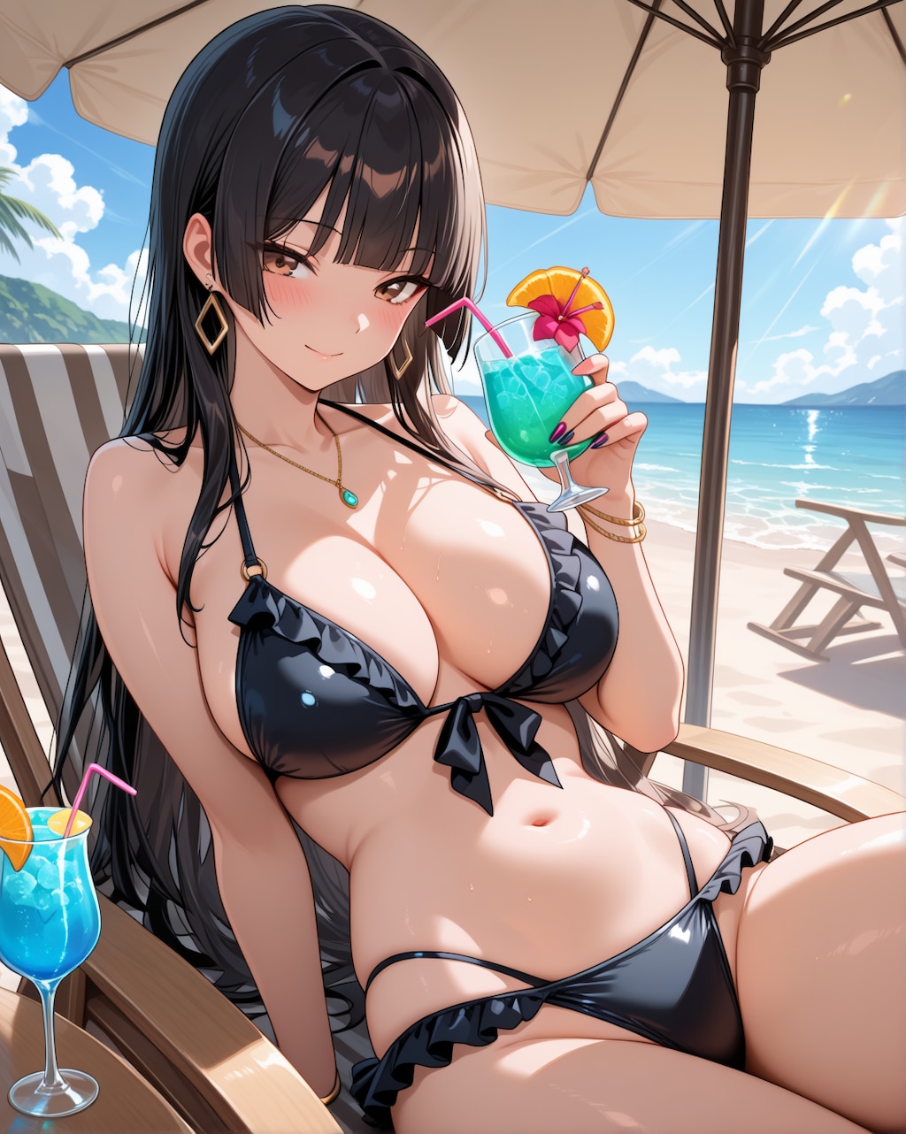 ビーチでリラックスタイム