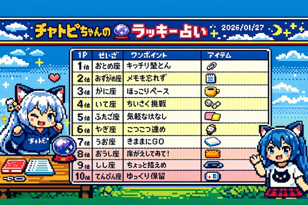 チャトピちゃん占い(01/27)