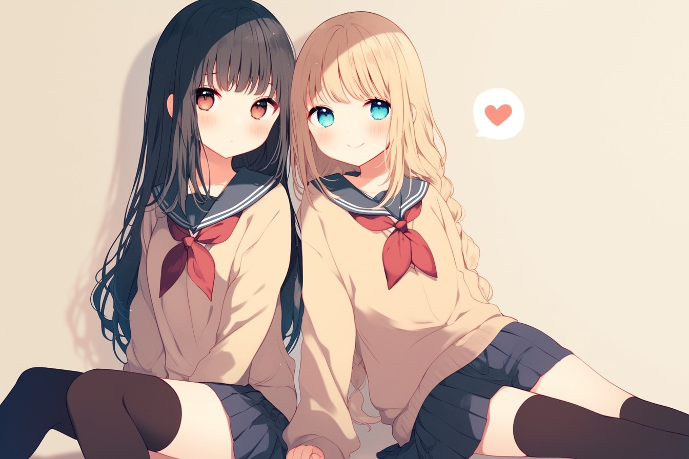 二人のJK169 | の人気AIイラスト・グラビア