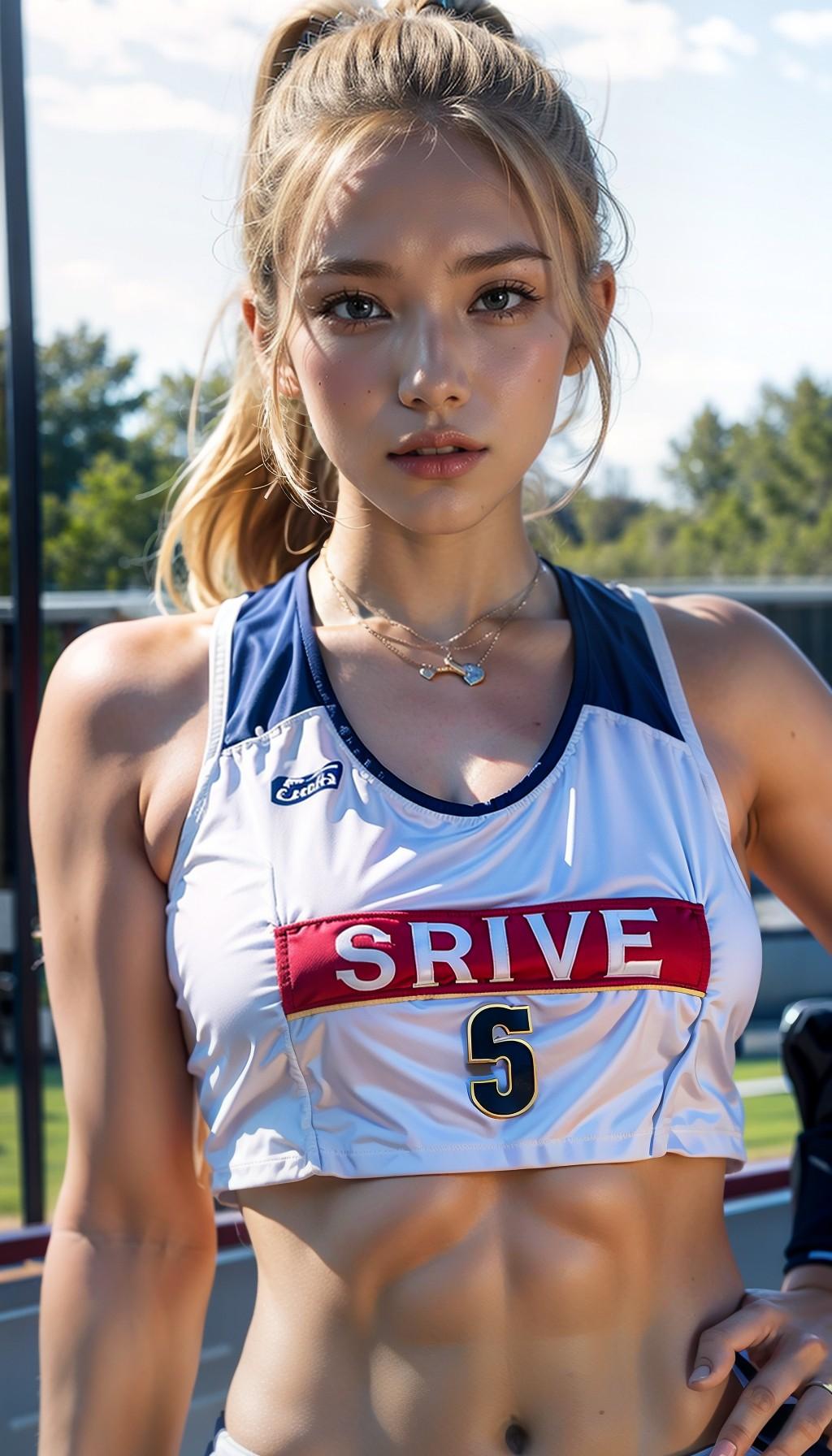 金髪スポーツ女子