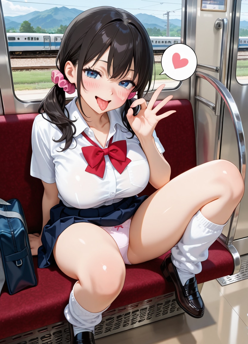 電車で誘惑してくる女の子