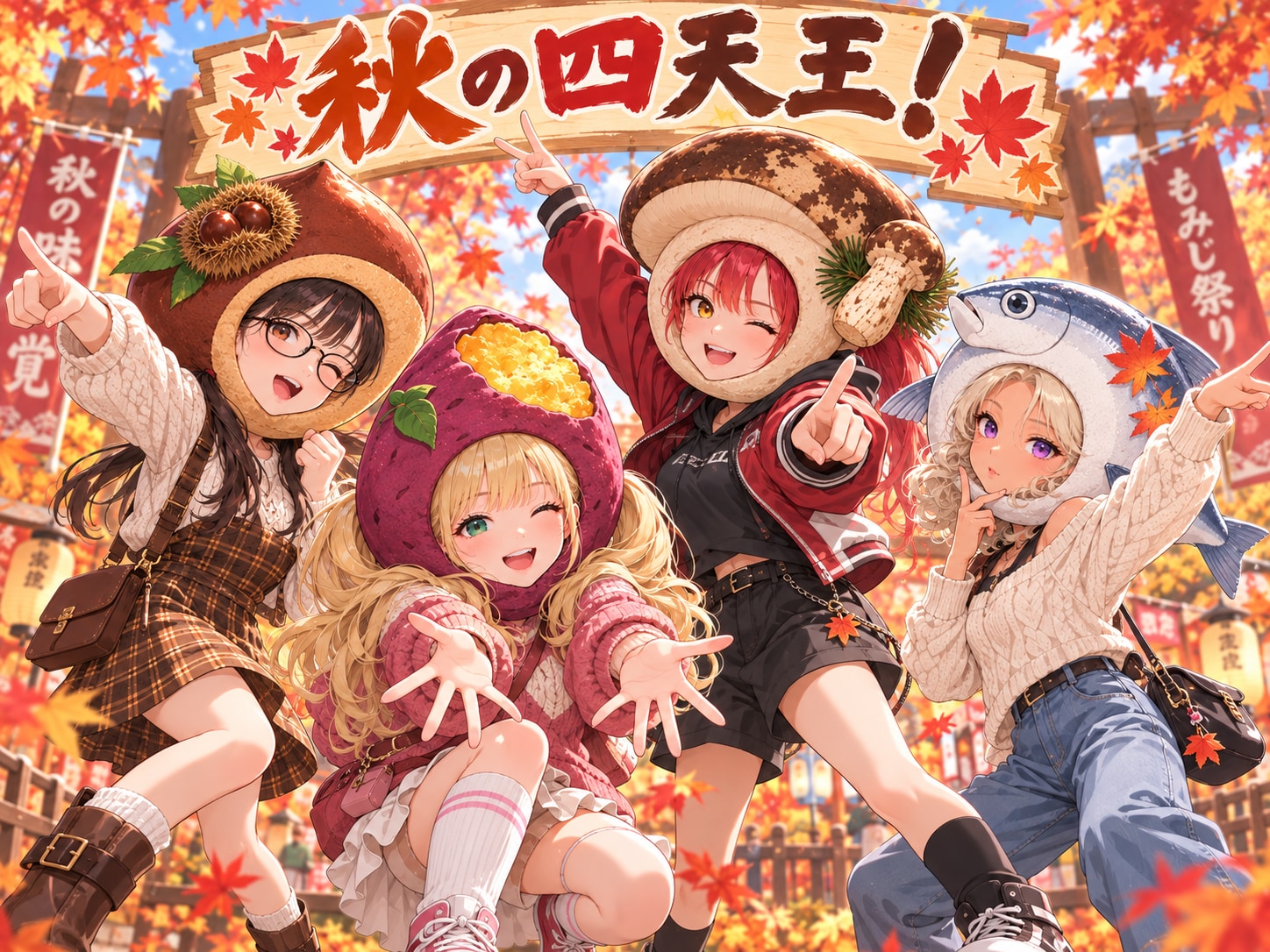 秋の四天王 | の人気AIイラスト・グラビア