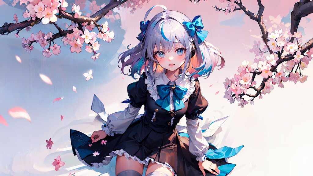 桜の下のしずくちゃん