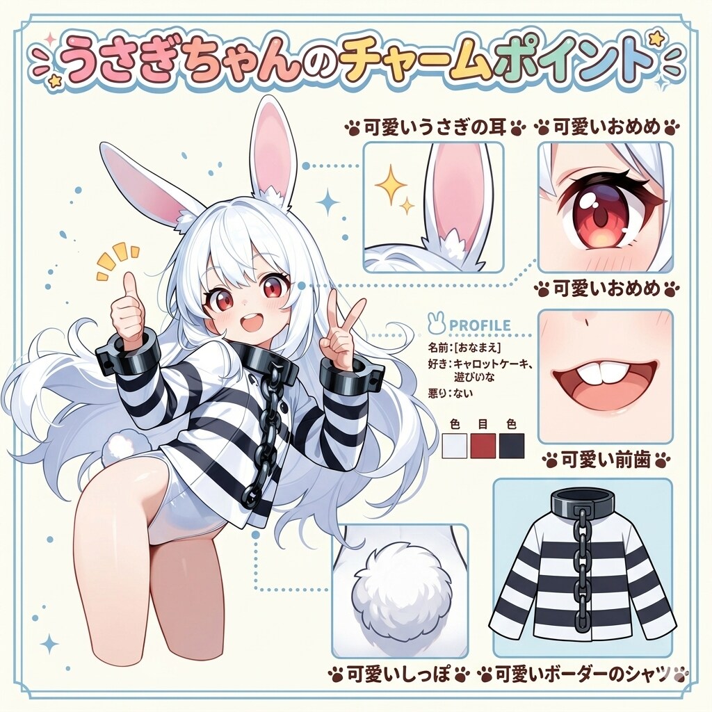 うさぎちゃんのぉ～チャームポイントですぅ～♡
