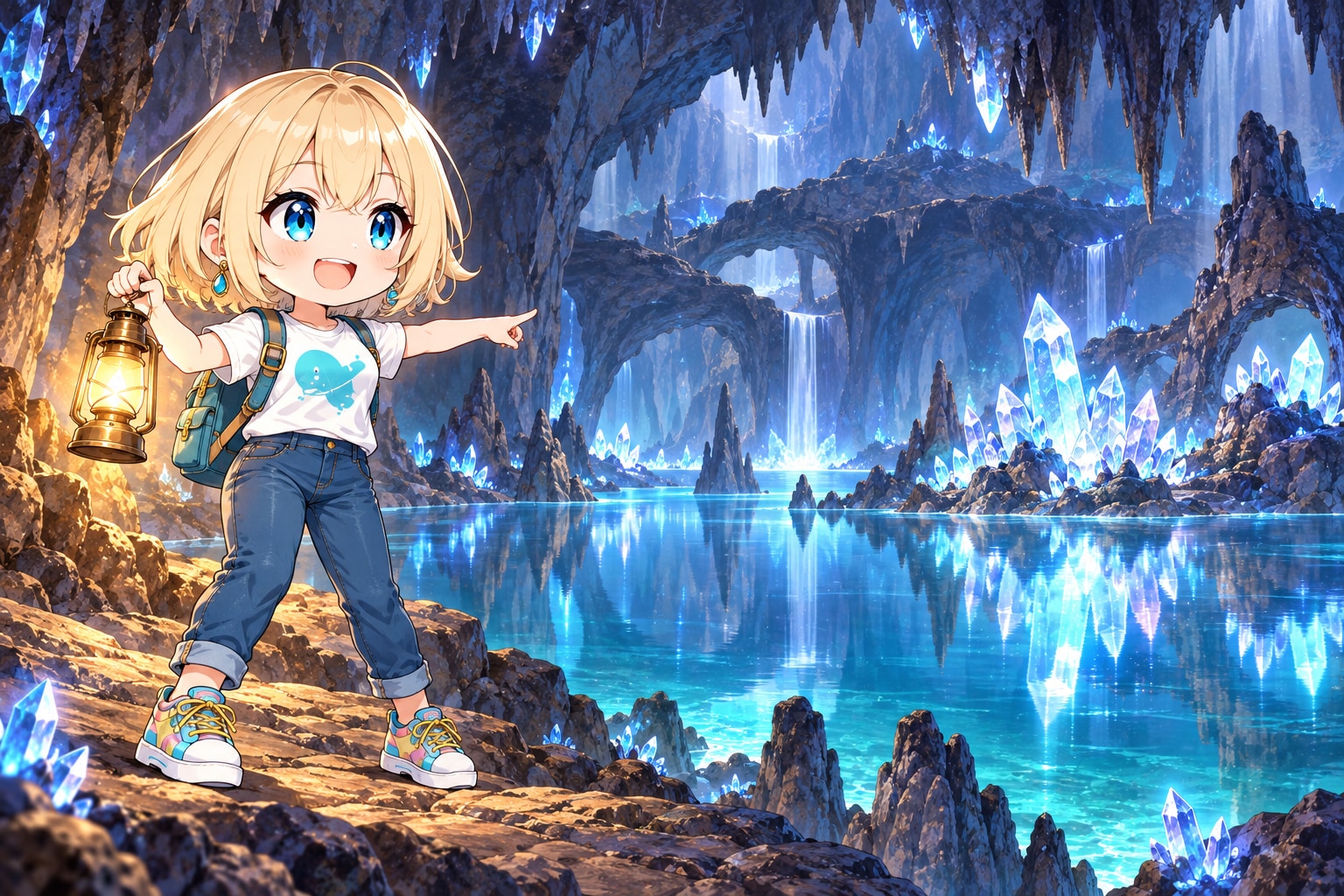 地底に見つけた、青いきらめき。 | の人気AIイラスト・グラビア