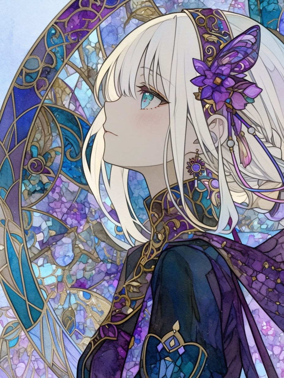 紫蝶の祈り | の人気AIイラスト・グラビア