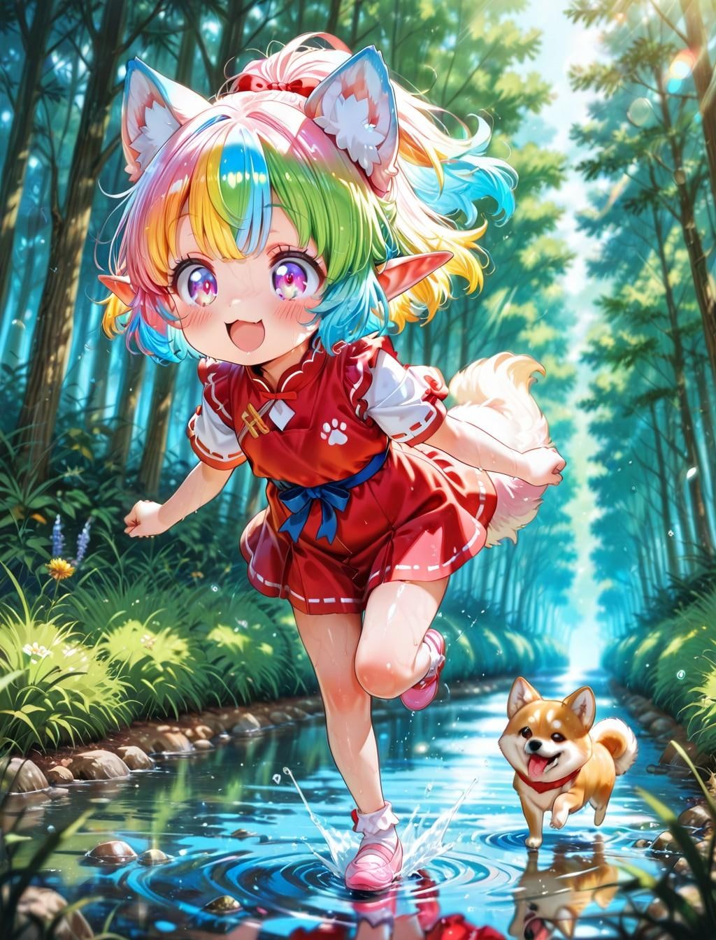 5枚）小川とわんこ
