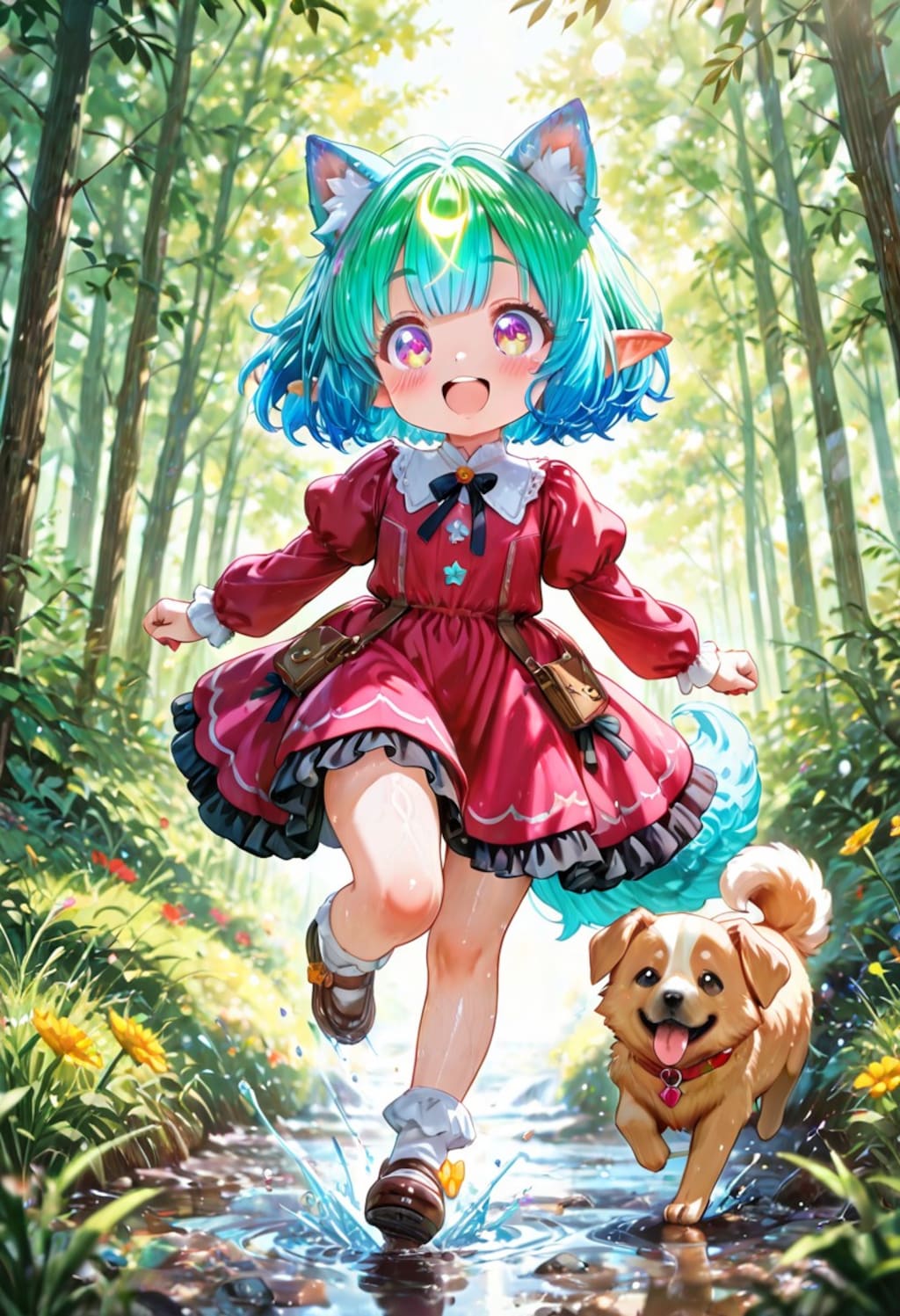 5枚）小川とわんこ