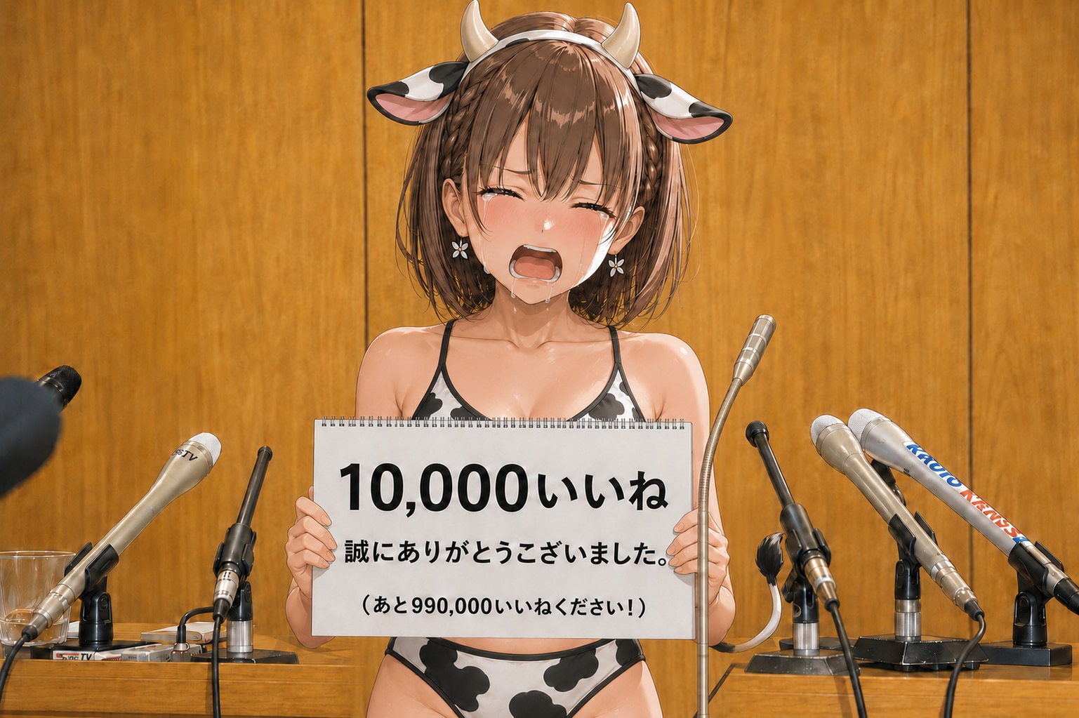 10,000いいねありがとうございました（牛ビキニバージョン）