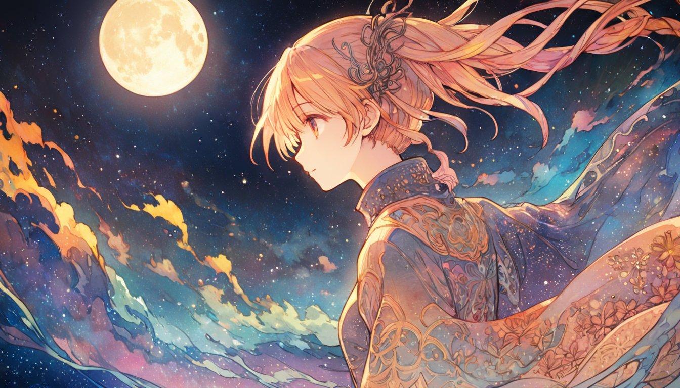 月と少女01