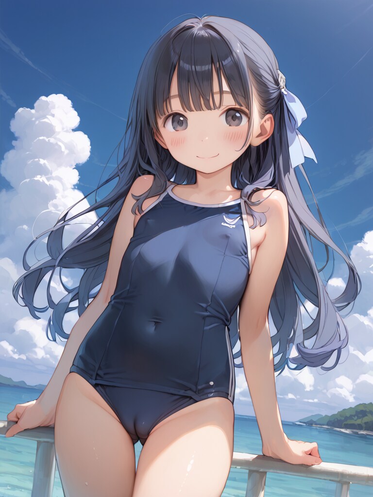 長髪〇リJ〇ちゃんのスク水姿