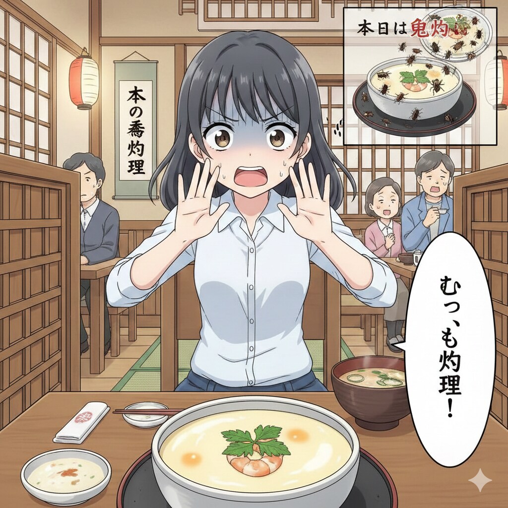 蒸し料理なのに虫料理と勘違いしてパニック