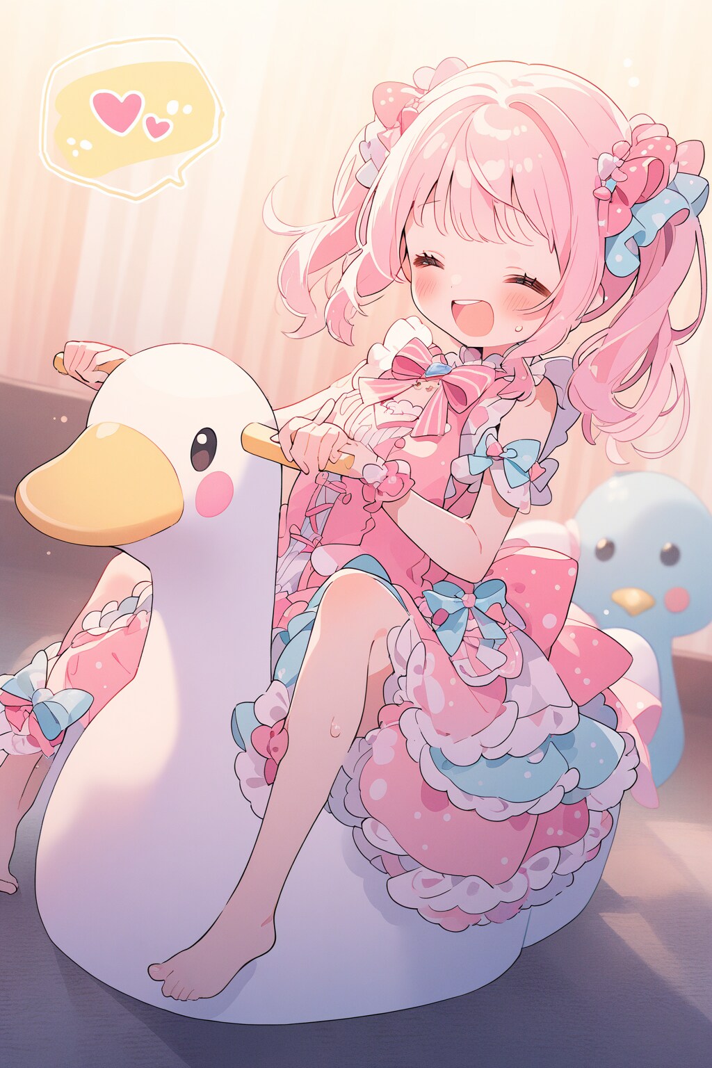 謎のアヒルさんを乗りこなすアイドル