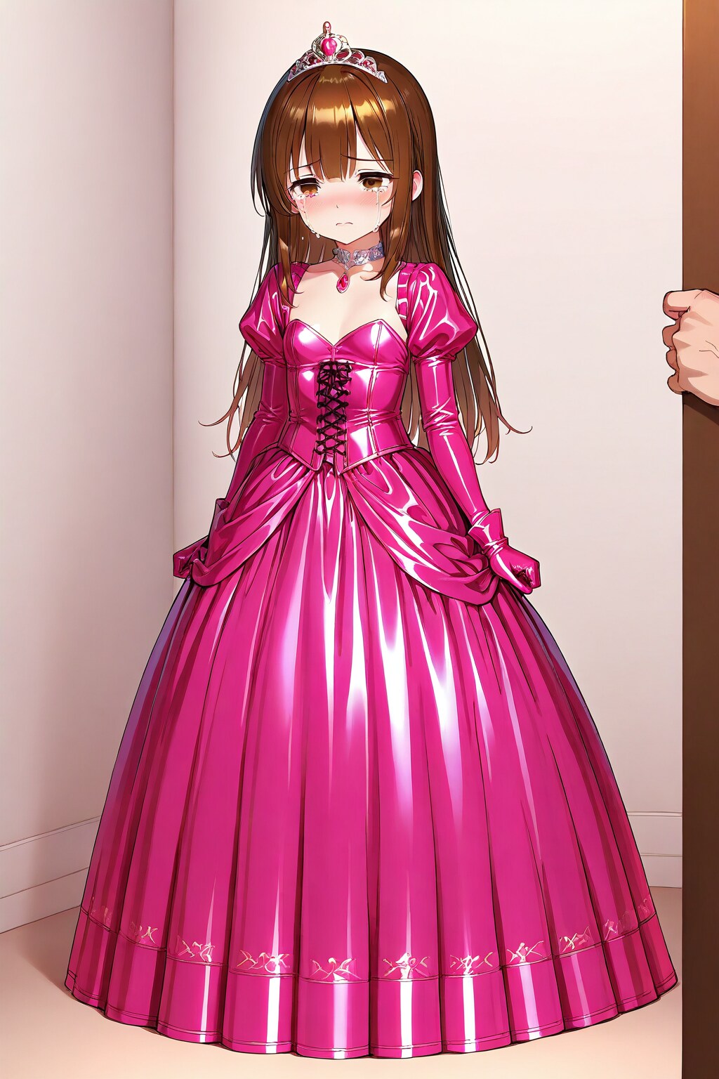 ドレス少女　緊張のあまり泣いてしまう