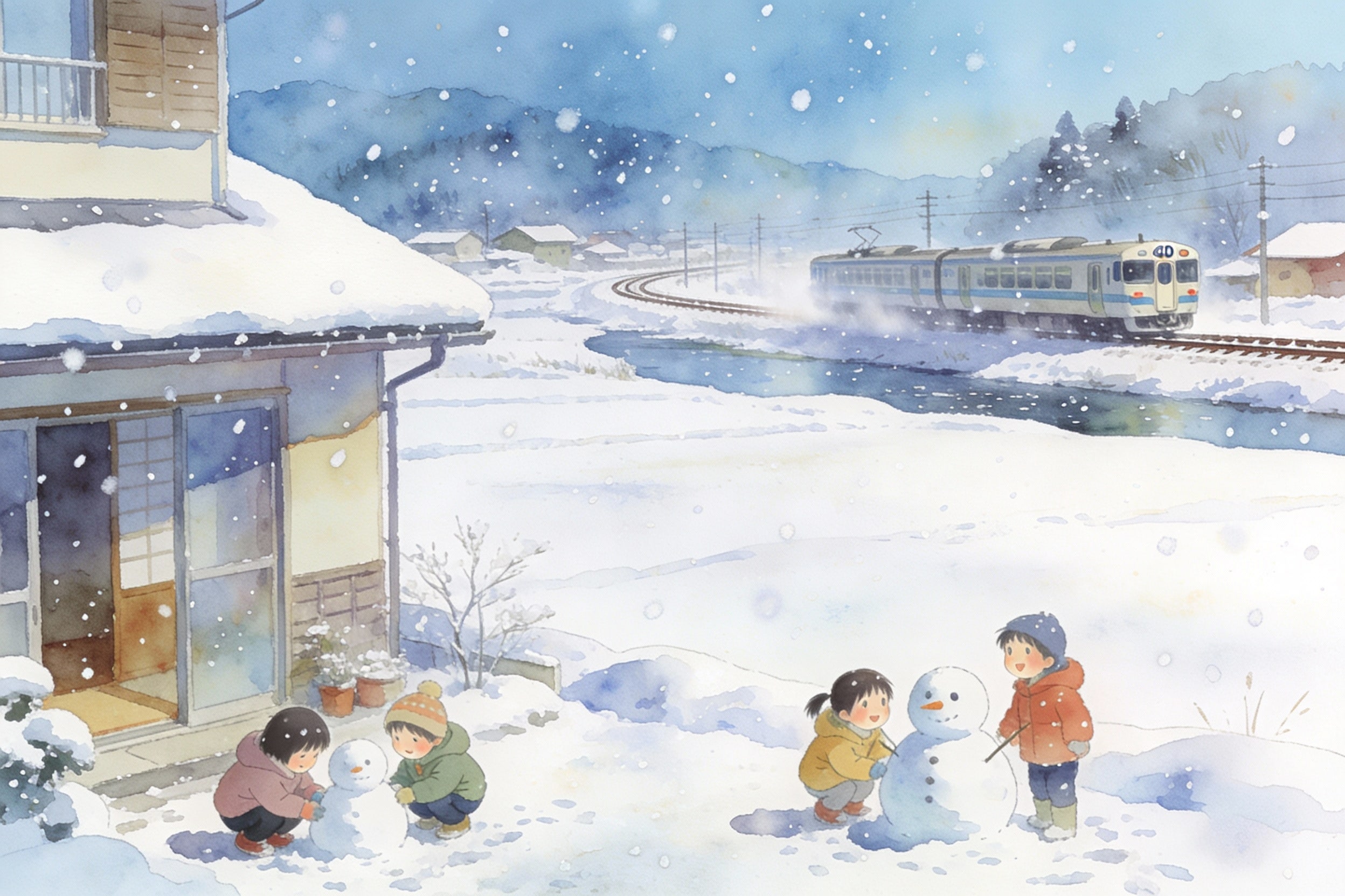 雪遊び3 | の人気AIイラスト・グラビア