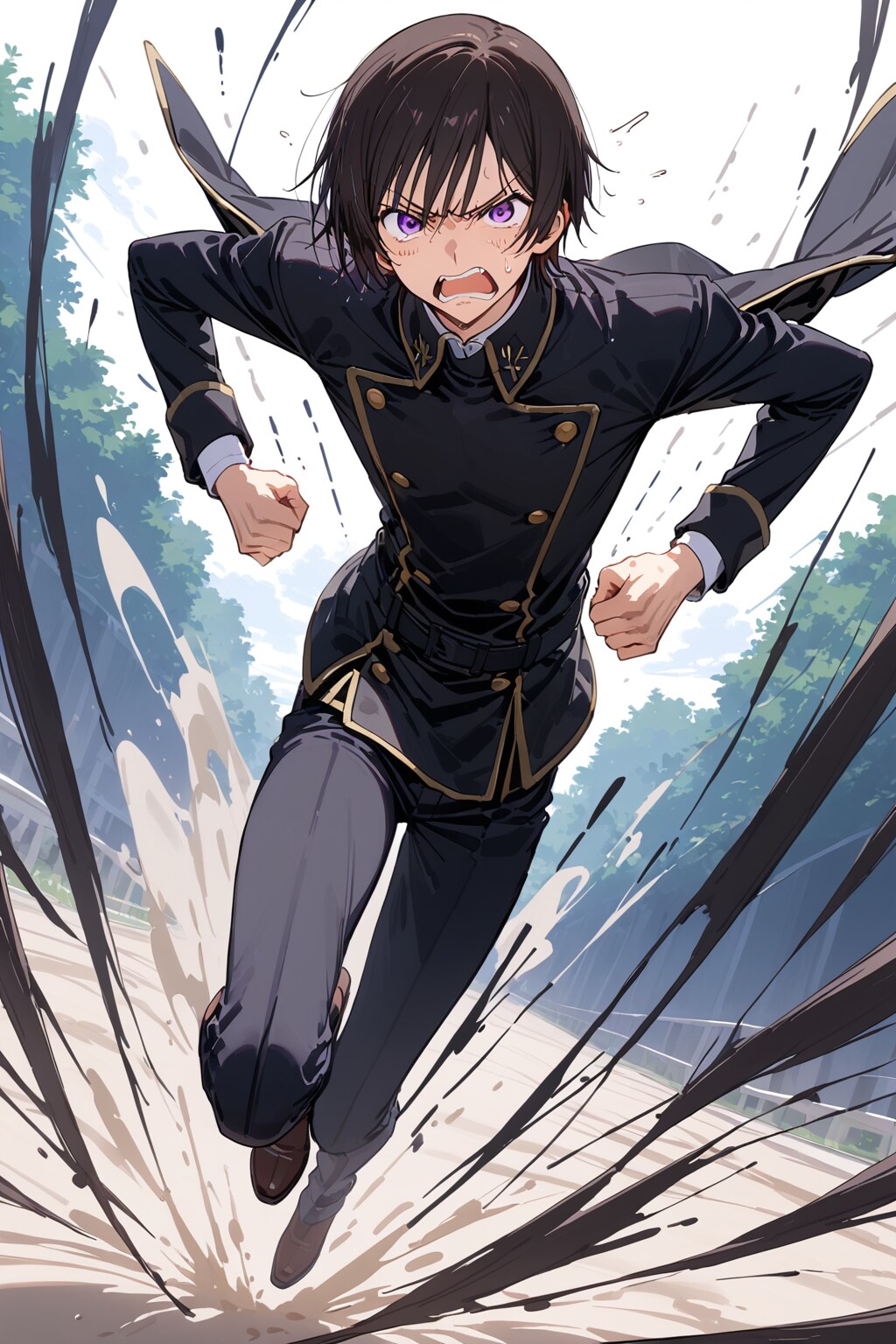 全力疾走をするルルーシュ