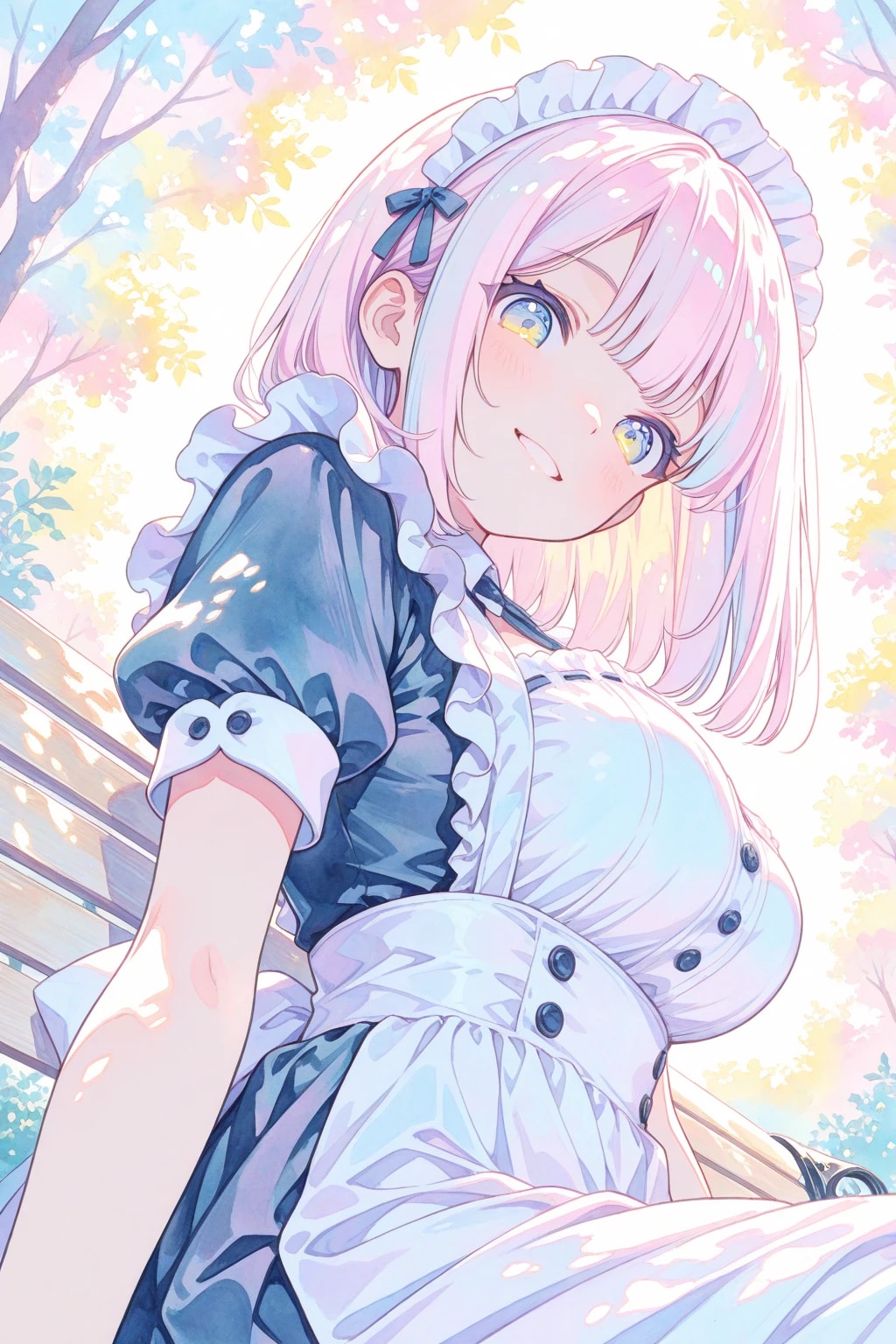 メイドさんと公園さんぽ | の人気AIイラスト・グラビア