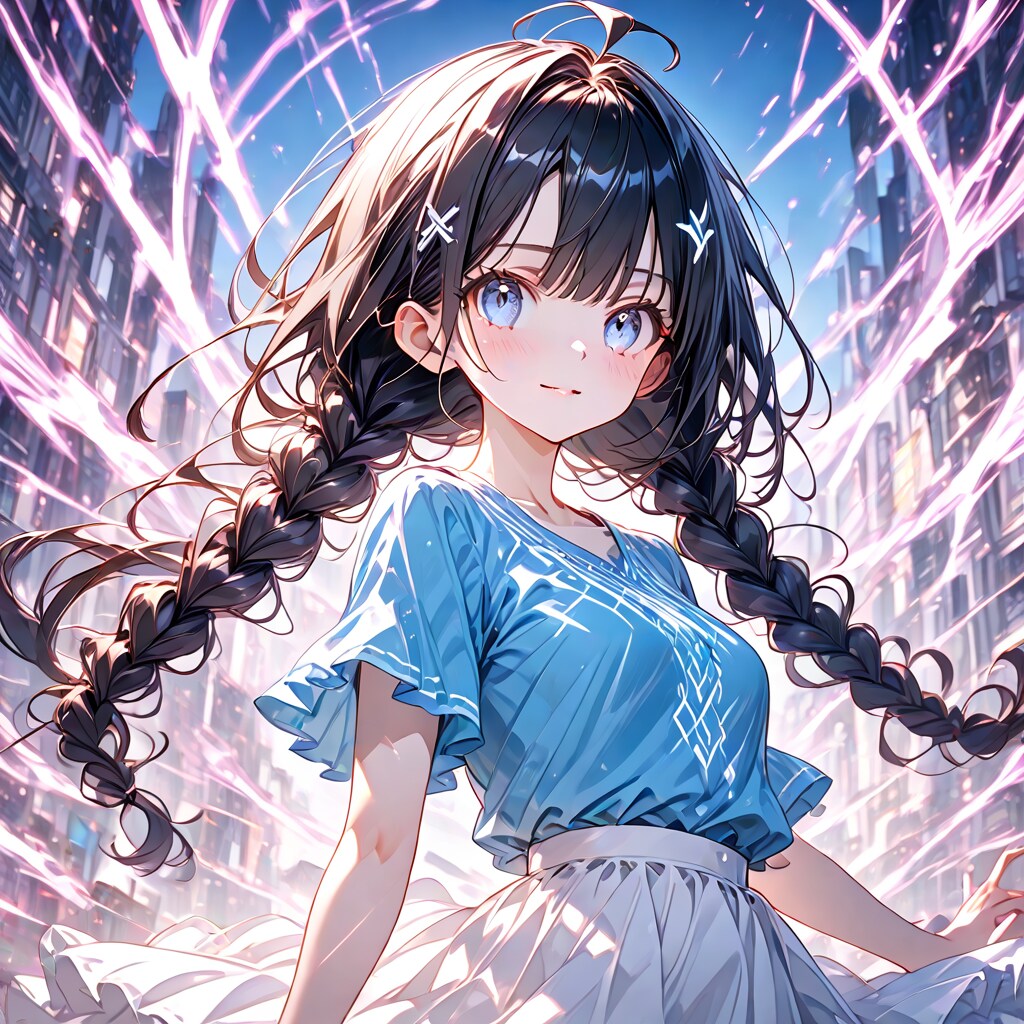 三つ編みロング