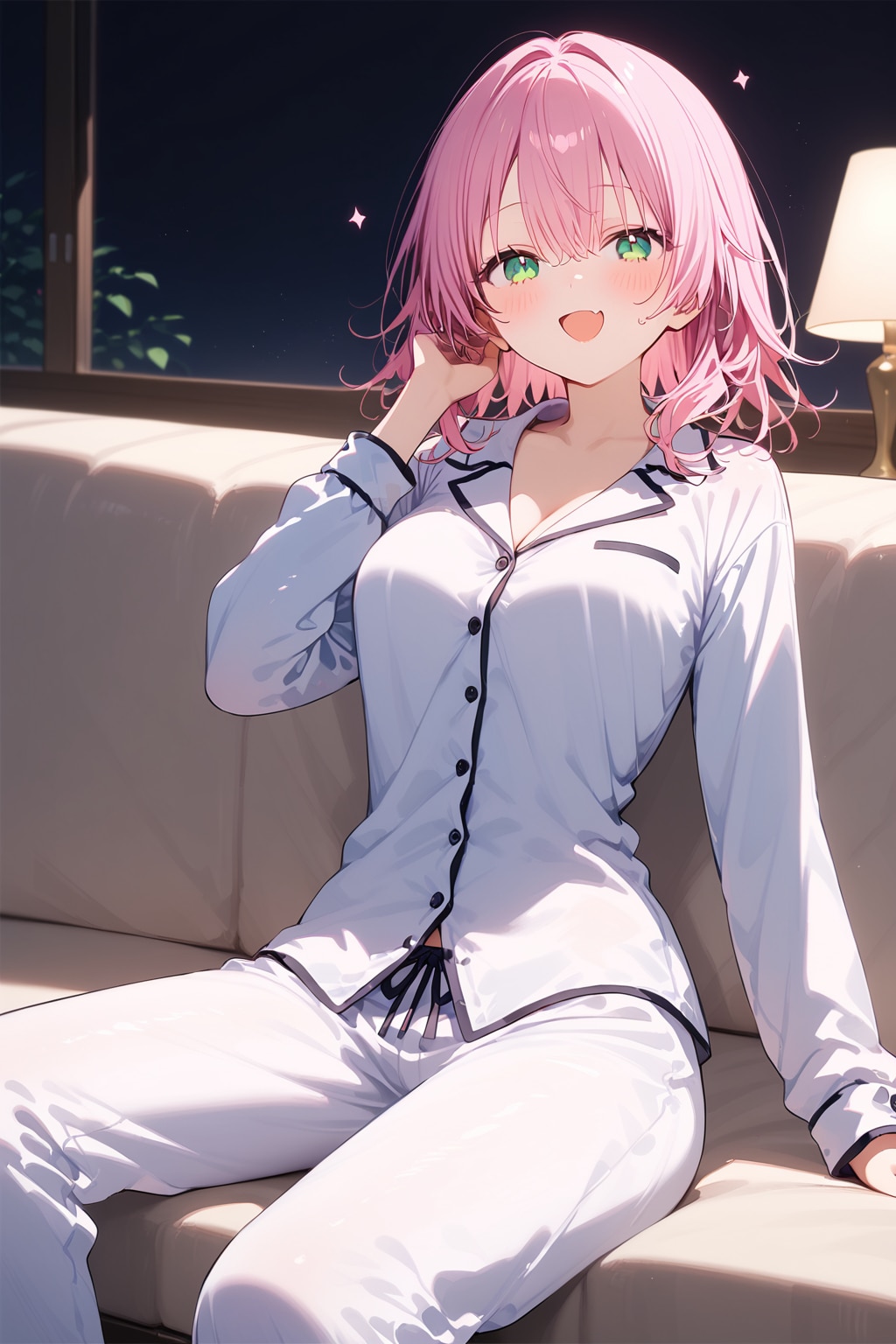 パジャマ姿の李々花