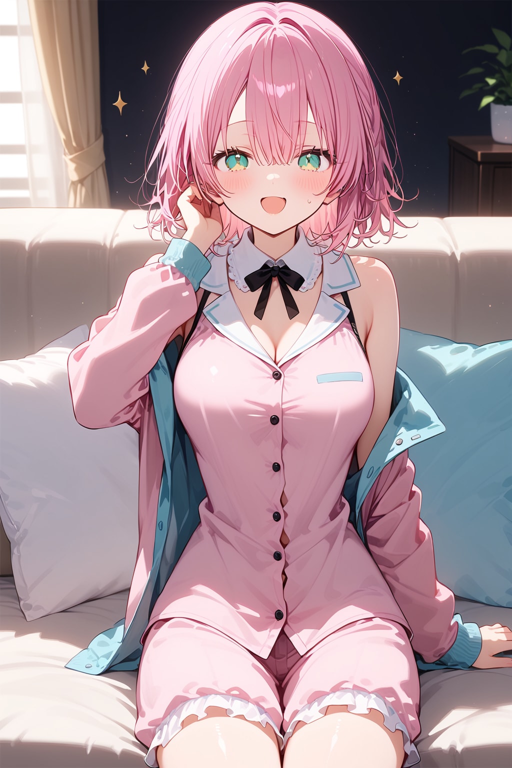 パジャマ姿の李々花