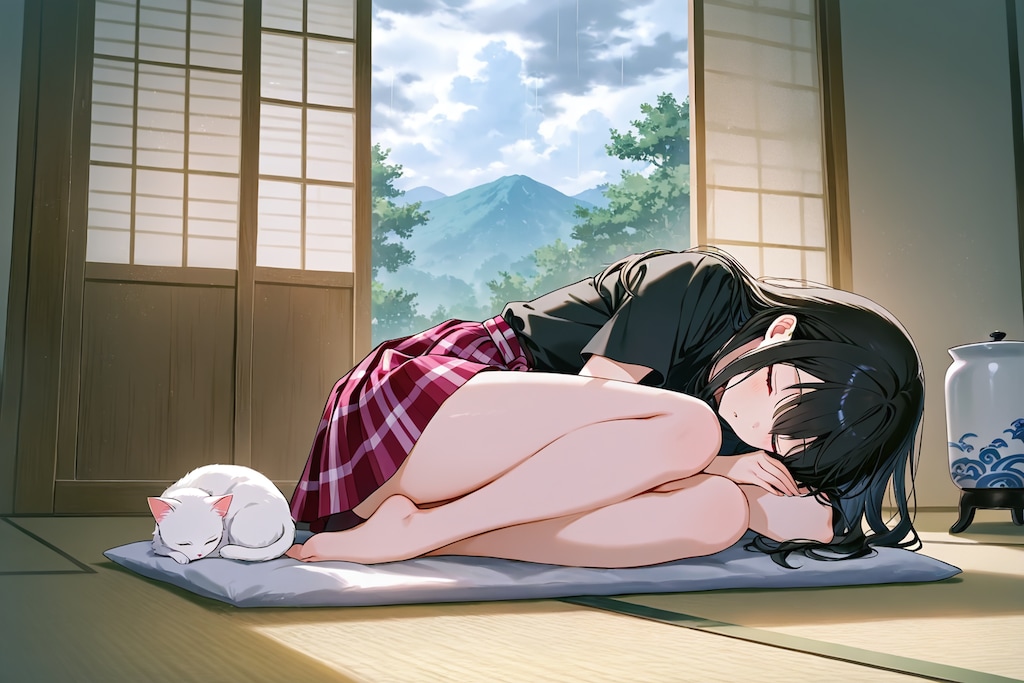 猫と昼寝