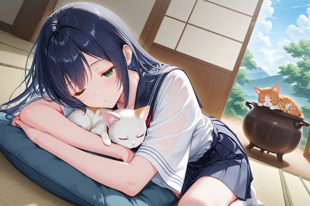 猫と昼寝