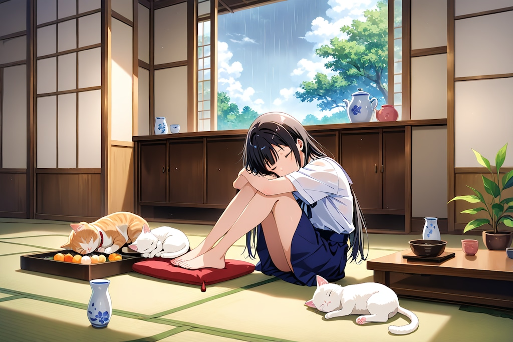 猫と昼寝