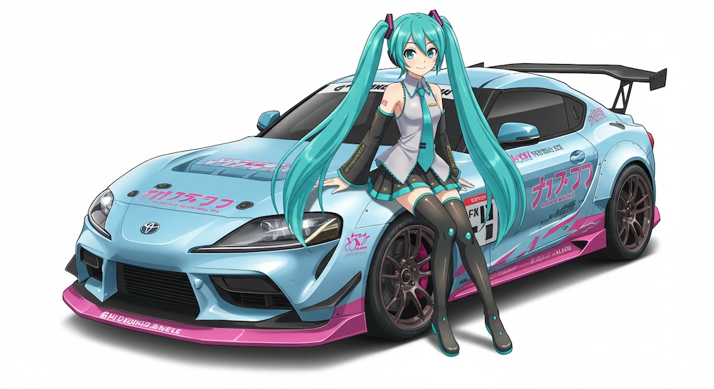 GRスープラレーシングカーと初音ミク