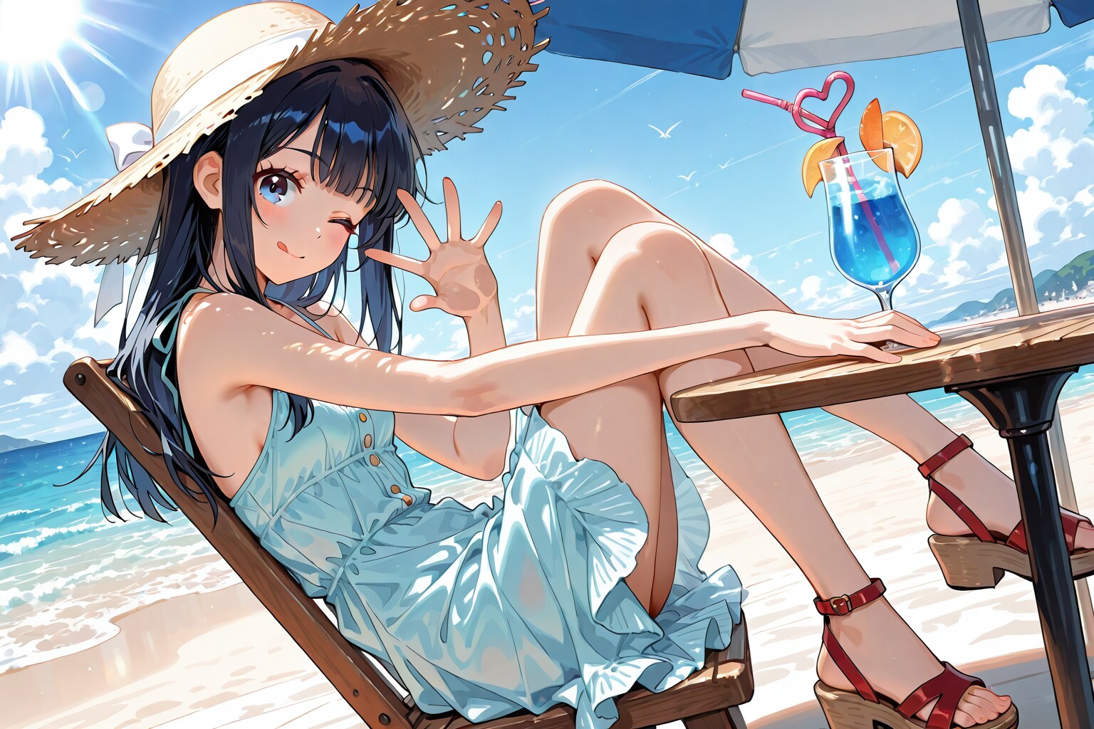 【企画：理想の夏コーデ】まずは基本の寒色系ワンピースから①