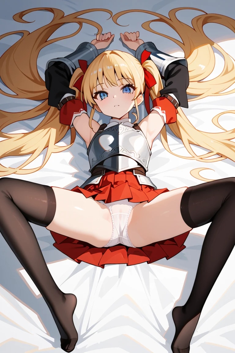 「ふ、ふん…こんな格好で待ってるわけじゃないんだから！ ……でも、見てるでしょ…♡」莉奈の脚広げポーズ😳
