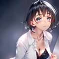 white shirt, black lingerie 8枚目