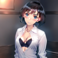 white shirt, black lingerie 3枚目