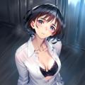 white shirt, black lingerie 6枚目