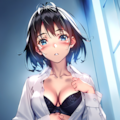 white shirt, black lingerie 2枚目