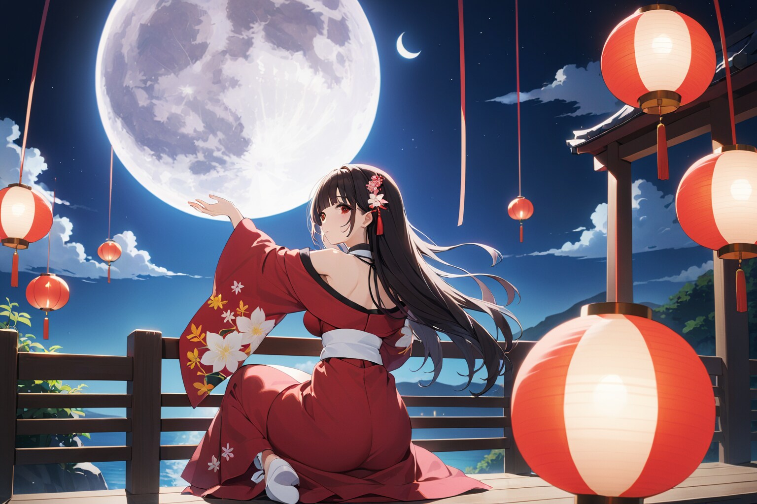 「見て、見て。あたしは月を持ち上げた。」 | の人気AIイラスト・グラビア