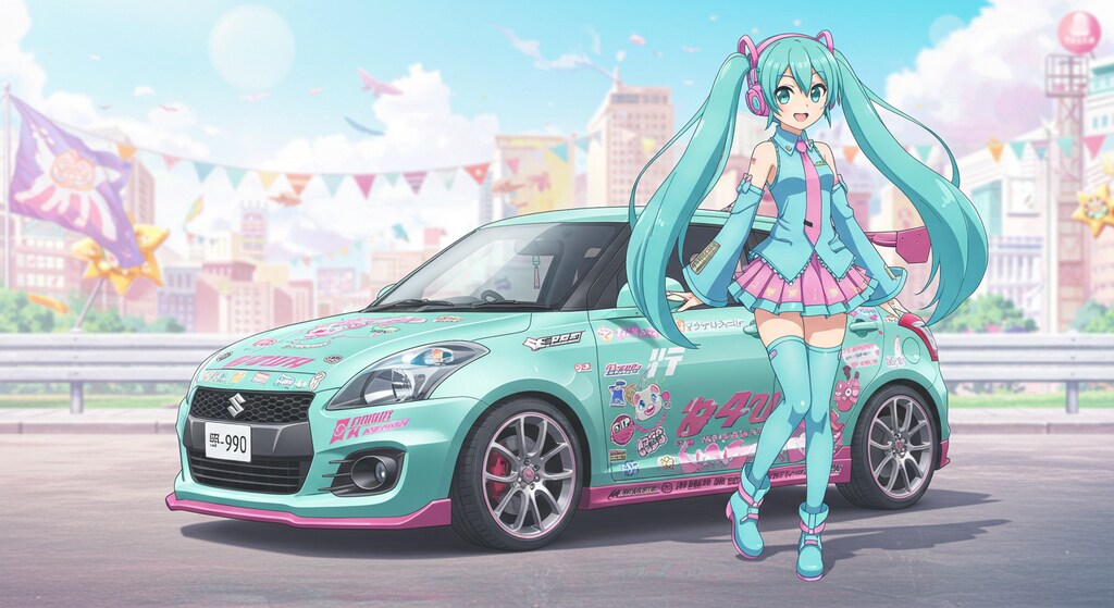 初音ミクとスイフトスポーツ