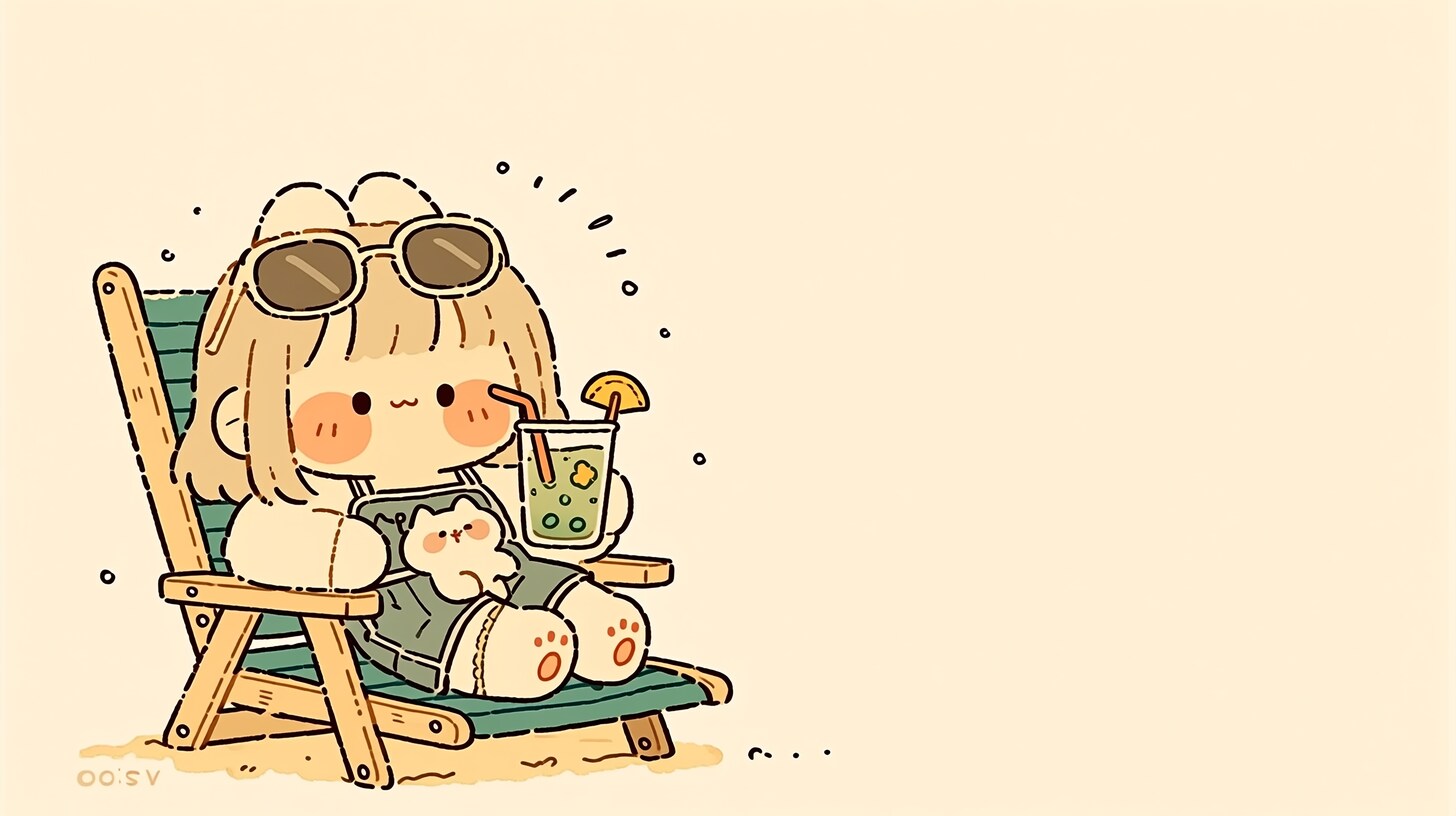 ビーチで一杯