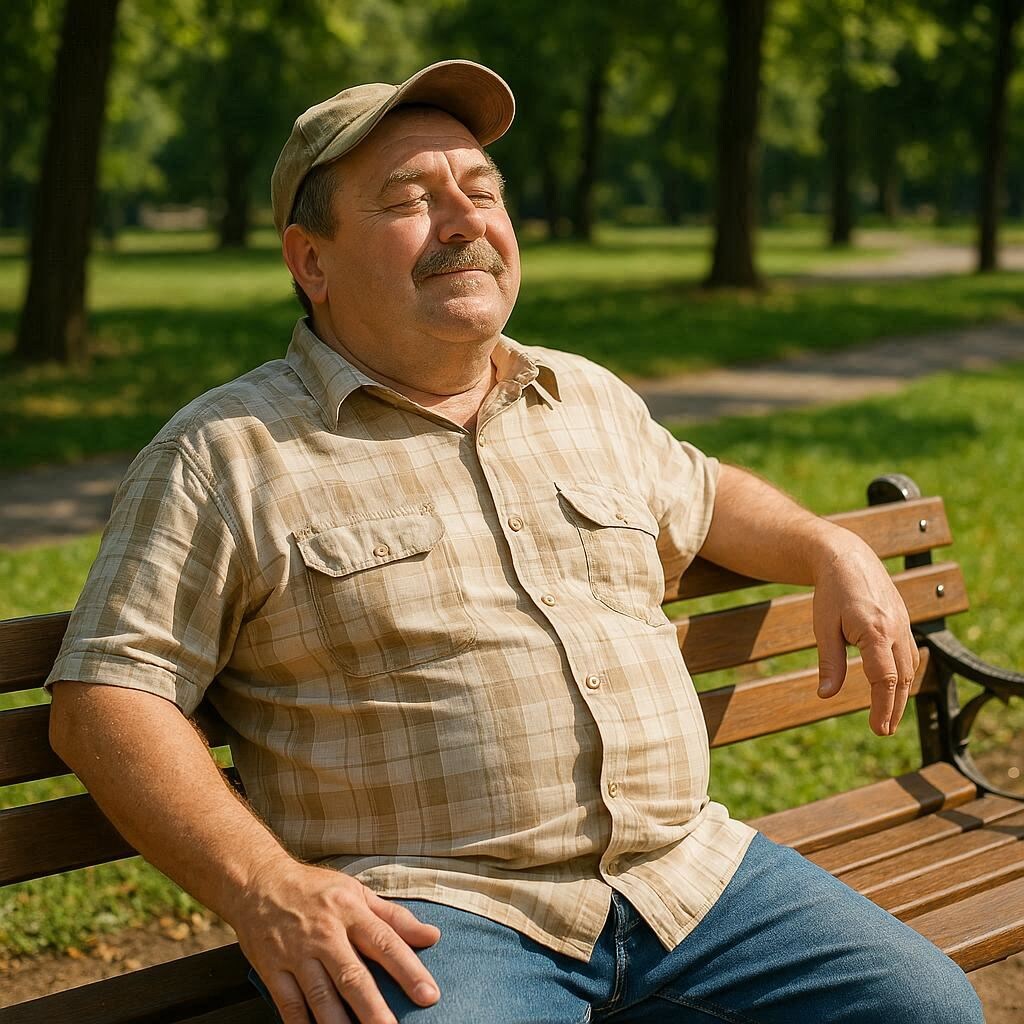 日向ぼっこおじさん