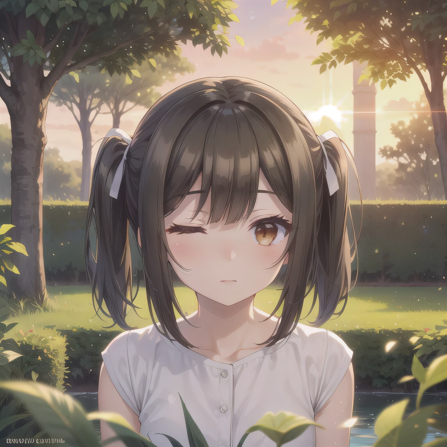 黒髪ツインテでワンピースの少女 | の人気AIイラスト・グラビア