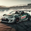 カストロールカラーのトヨタ86オープンカーのドリ車 3枚目