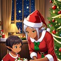 クリスマスパーティーを楽しむダークエルフさん 5枚目
