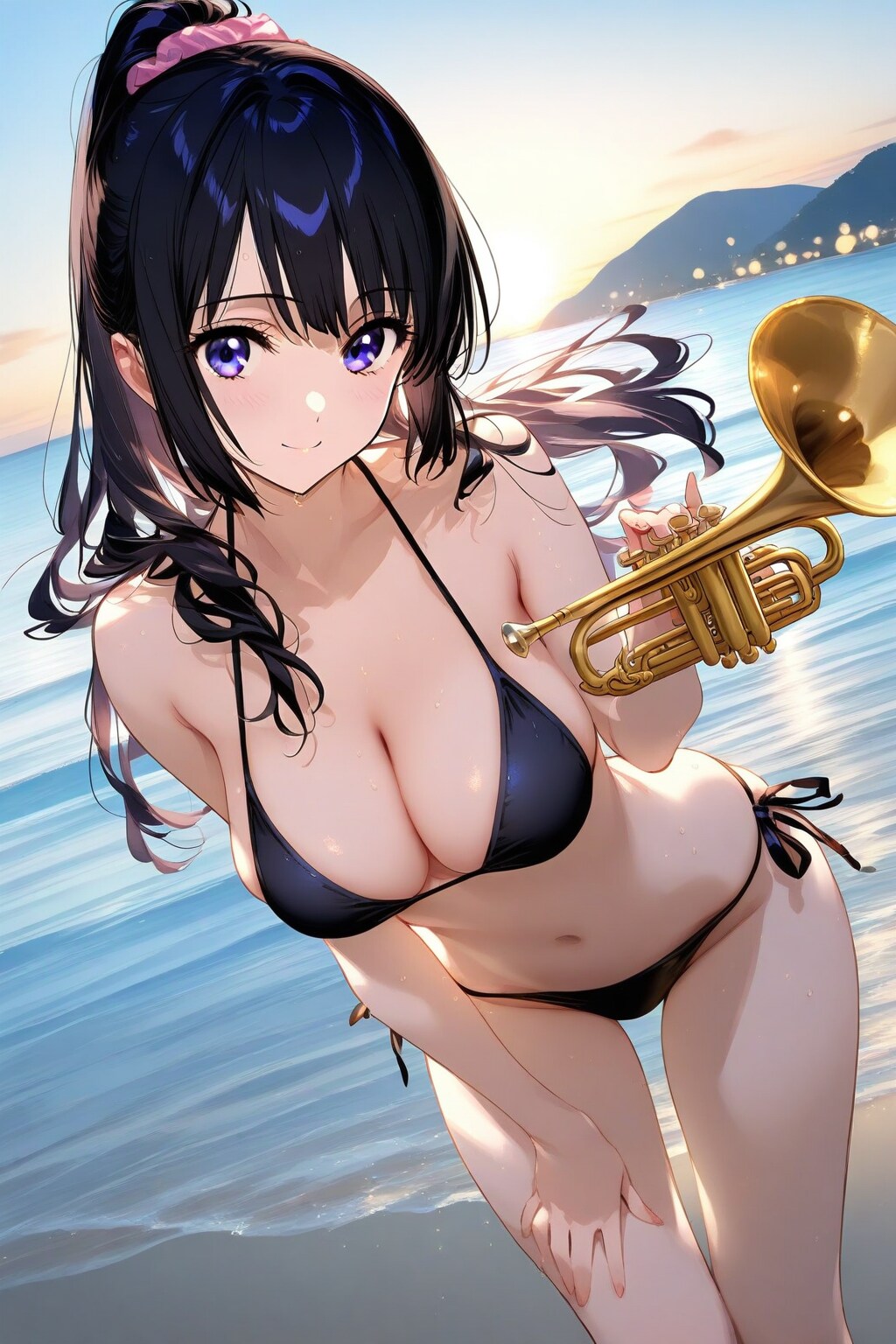 麗奈のでビキニでトランペット👙🎺❤️