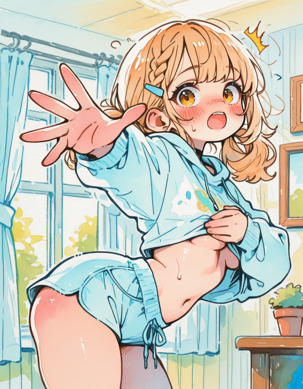 まだ着替え中で…す！