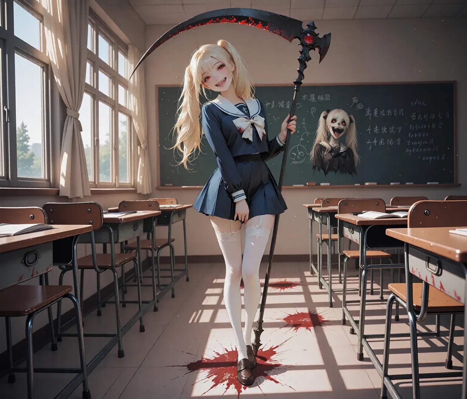 「死神だけどぉ、黒板アート描いたの誰よ？」