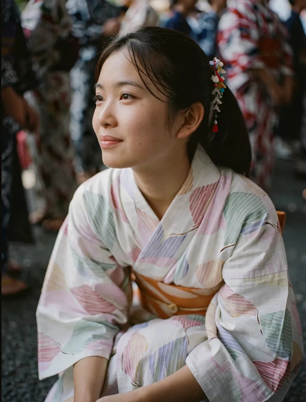 普通の子の浴衣