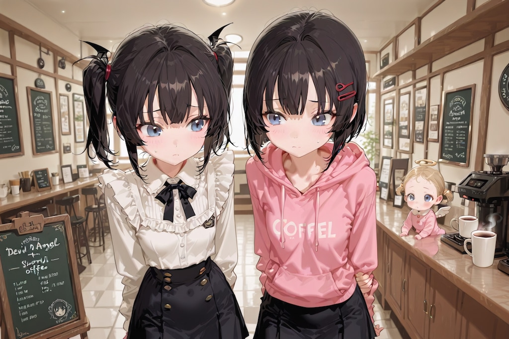 双子ちゃんはメニューで悩む